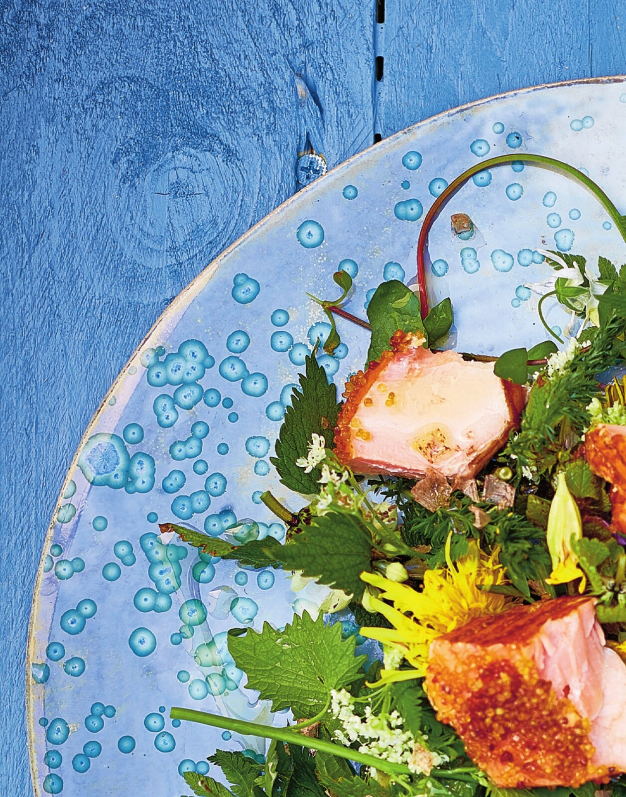 Forårssalat med røget fisk