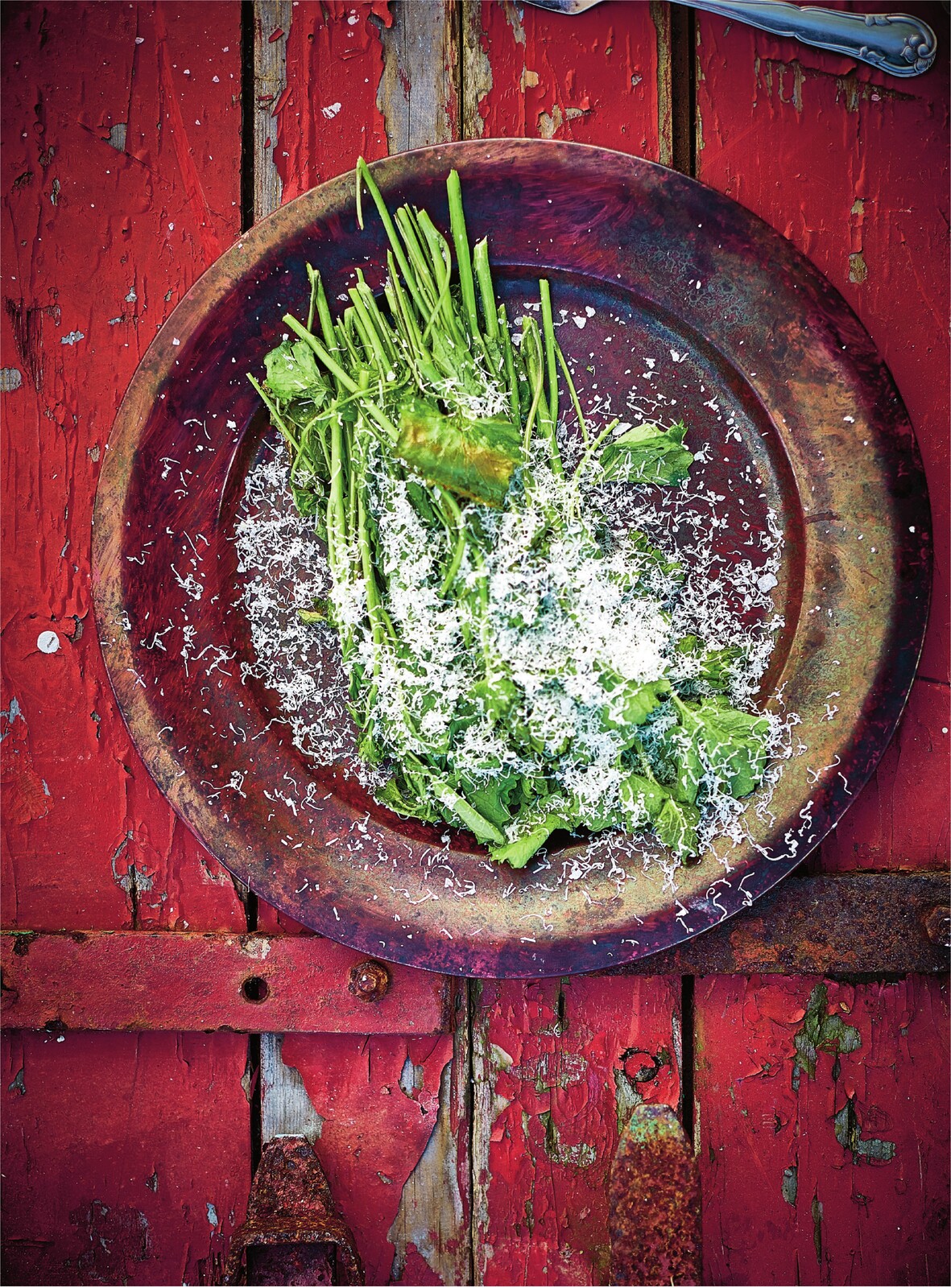 Grilldampet løgkarse med tør ost